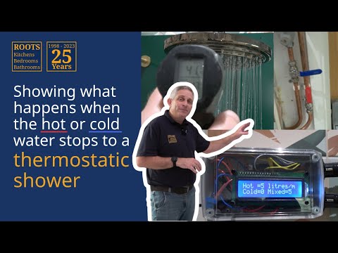Bonus content: demonstrating what happens when the cold water is shut off to a thermostatic shower